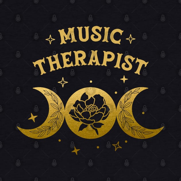 Music Therapist - Boho Moon & Wild Rose Golden Design by best-vibes-only